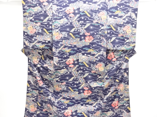 JAPANESE KIMONO / KOMON / FLOWER CLASSICAL PATTERN